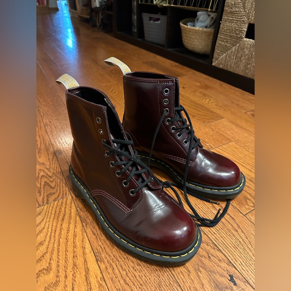 Ruby red doc marten classic combat style.